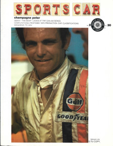 SPORTS CAR 1972 FEB - DENNY "THE BEAR", MANAGING TO WIN, CHAMPAGNE PETER